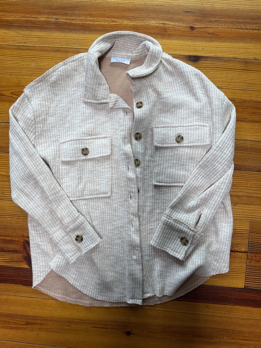 Sage Beige Textured Button-Up jacket